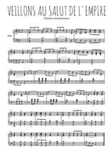 Téléchargez l'arrangement pour piano de la partition de Veillons au salut de l'empire en PDF
